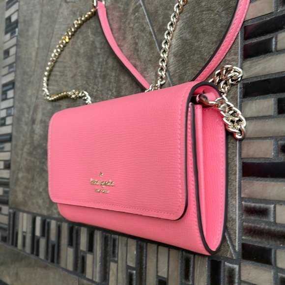 Kate Spade Chain Wallet Crossbody Clutch Pink - Picture 3 of 16